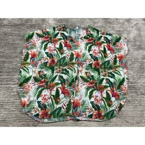 West Loop Top Womens One Size Multicolor Tropical Sheer Cover Up Polyester